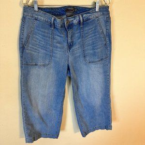 Torrid Wide Leg Jeans Women Size 16 Blue Crop High Rise Vintage Stretch Denim